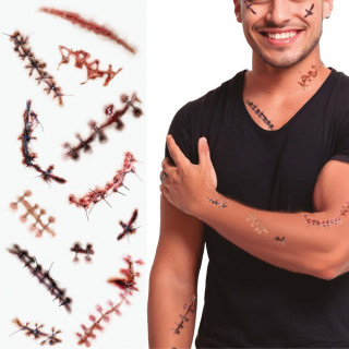 Tatouages cicatrices - Accessoire déguisement Halloween