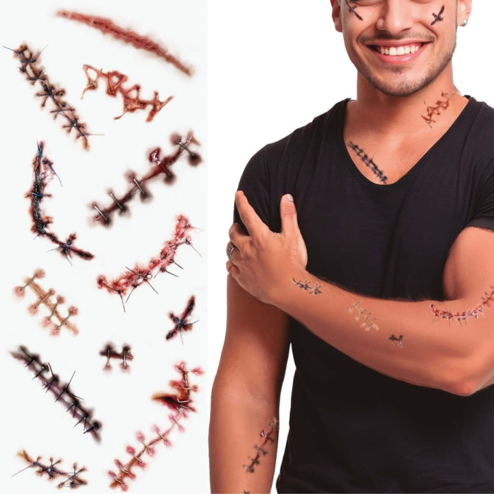 Tatouages cicatrices - Accessoire déguisement Halloween