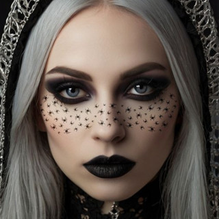 Tatouage visage bandeau araignées - Accessoire maquillage Halloween