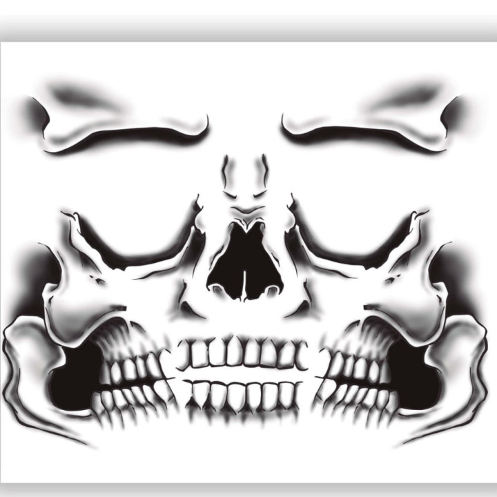 Tatouage visage squelette - Accessoire maquillage Halloween