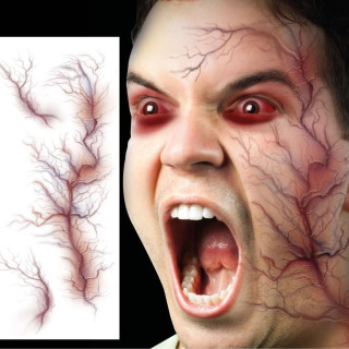 Tatouage visage veines apparentes - Accessoire maquillage Halloween