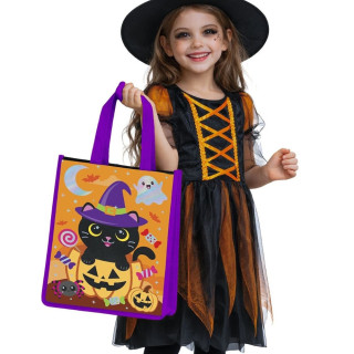 Tote bag chat Halloween - Accessoire chasse aux bonbons