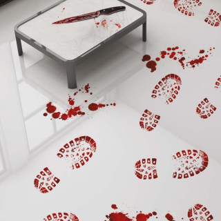 Traces de pas ensanglantées adhésives - Décoration Halloween