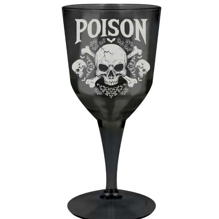 Verre poison noir 19 cm - Décoration de table Halloween