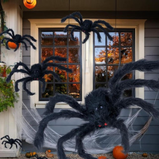 Araignée velue noire - Décoration Halloween