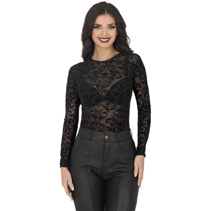 Body dentelle tête de mort femme - Déguisement Halloween