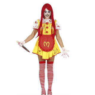 Costume clown burger ensanglanté femme - Déguisement Halloween