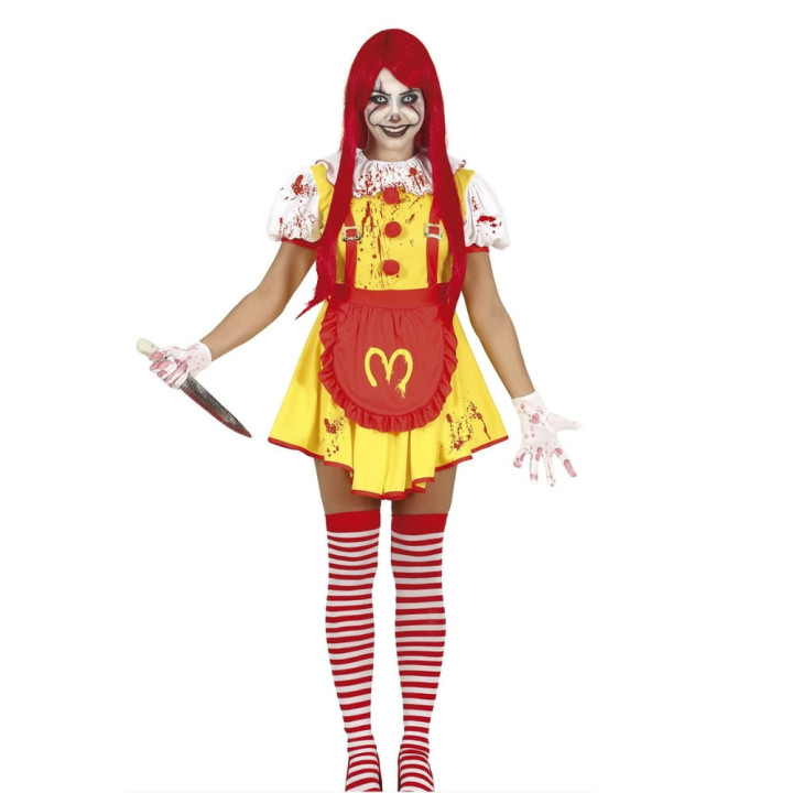 Costume clown burger ensanglanté femme - Déguisement Halloween