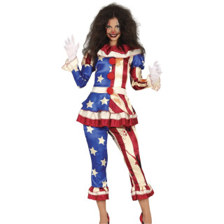 Costume clown USA femme - Déguisement Halloween