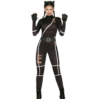 Costume combinaison chat noir femme - Déguisement Halloween