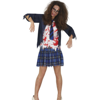 Costume écolière bleue femme - Déguisement Halloween