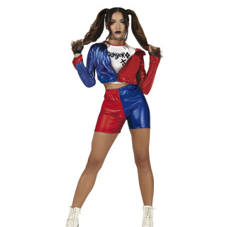 Costume Harley Quinn short femme - Déguisement Halloween