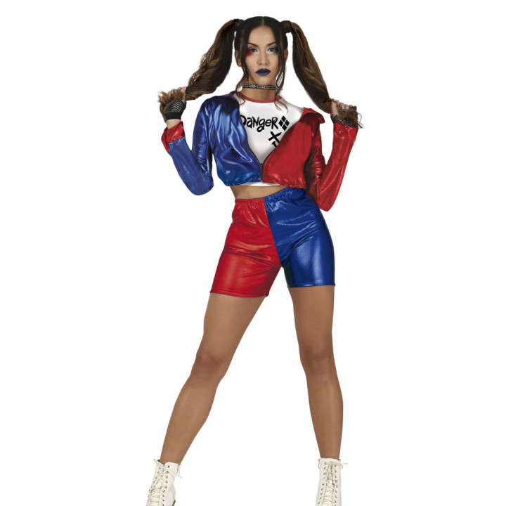 Costume Harley Quinn short femme - Déguisement Halloween