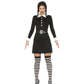 Costume Mercredi robe noire femme - Déguisement Halloween