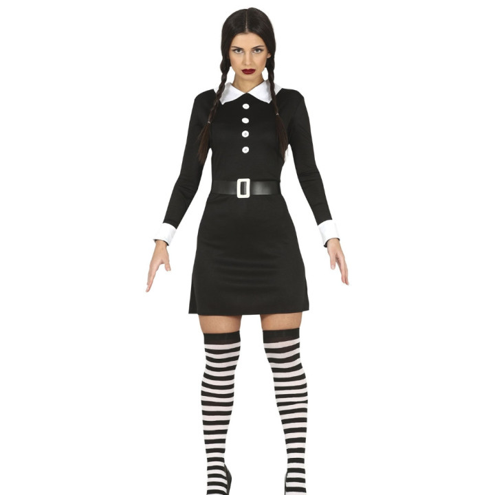 Costume Mercredi robe noire femme - Déguisement Halloween