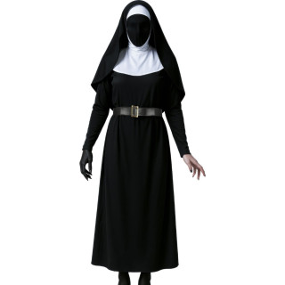 Costume nonne noire avec masque femme - Déguisement Halloween