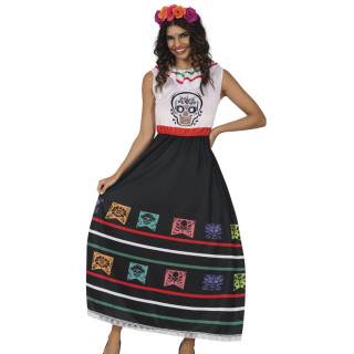 Robe longue jour des morts femme - Déguisement Halloween
