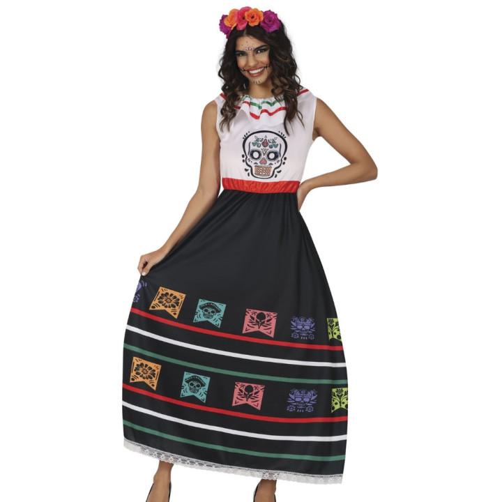 Robe longue jour des morts femme - Déguisement Halloween