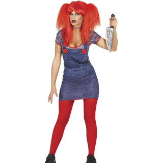 Costume poupée Chucky femme - Déguisement Halloween