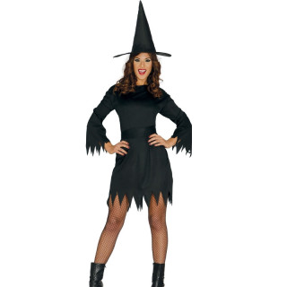 Costume sorcière noire femme - Déguisement Halloween économique