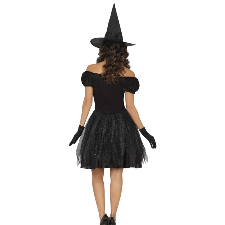 Costume sorcière noire araignée femme - Déguisement Halloween