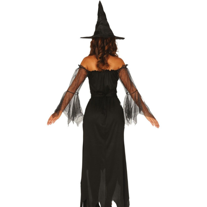 Costume sorcière noire bustier femme - Déguisement Halloween