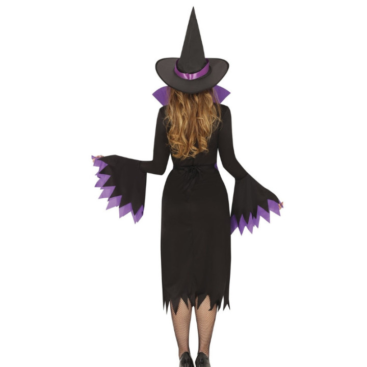 Costume sorcière noire et violette femme - Déguisement Halloween