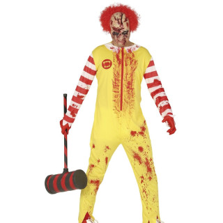 Costume clown burger ensanglanté homme - Déguisement Halloween