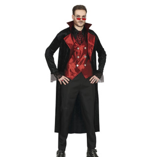 Costume vampire plastron rouge homme - Déguisement Halloween