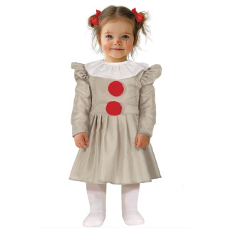 Costume clown pompon rouge bébé fille - Déguisement Halloween