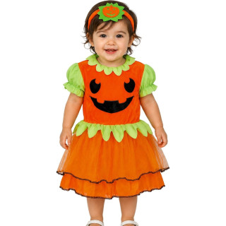 Costume robe citrouille bébé fille - Déguisement Halloween