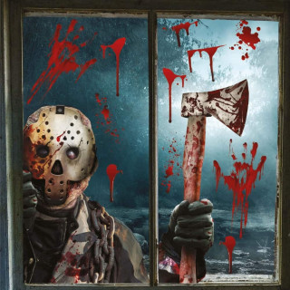 Autocollant fenêtre assassin - Décoration fenêtre Halloween