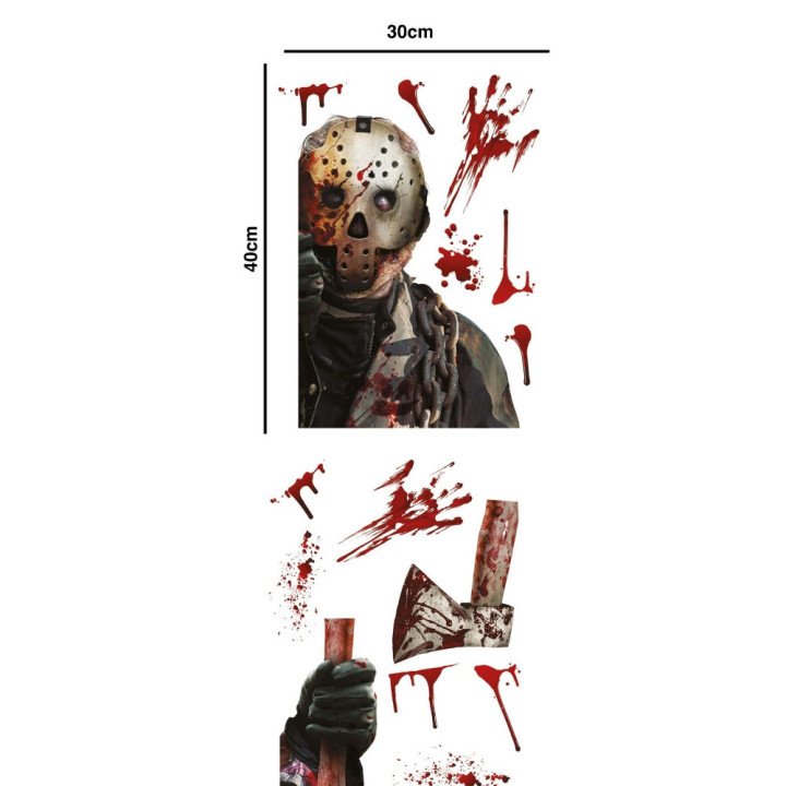 Autocollant fenêtre assassin - Décoration fenêtre Halloween