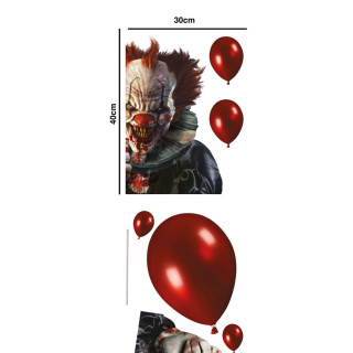 Autocollant fenêtre clown Ça - Décoration fenêtre Halloween