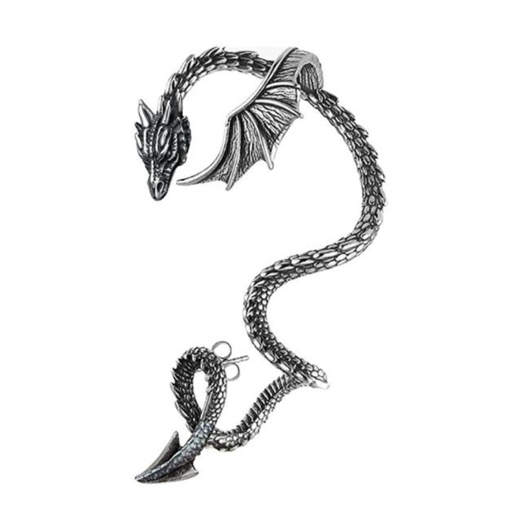 Boucle d'oreille dragon métal - Accessoire déguisement Halloween