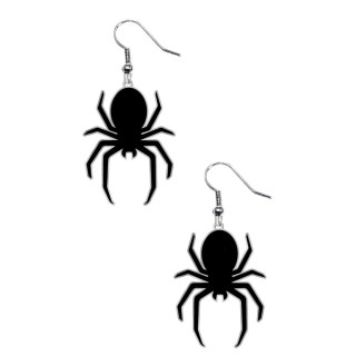 Boucles d'oreilles araignée noire - Accessoire déguisement Halloween