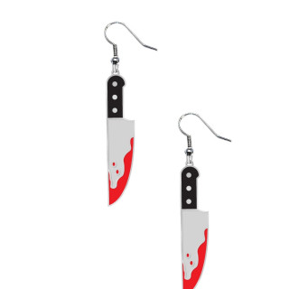 Boucles d'oreilles couteau ensanglanté - Accessoire déguisement Halloween