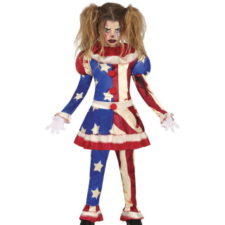 Costume clown USA enfant fille - Déguisement Halloween