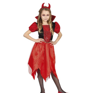 Costume diablesse rouge enfant fille - Déguisement Halloween