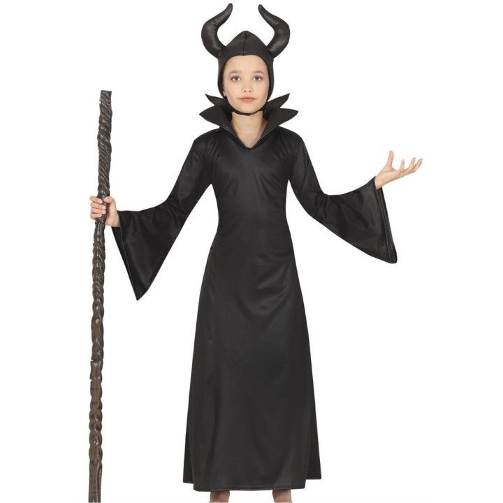 Costume maléfique noire enfant fille - Déguisement Halloween