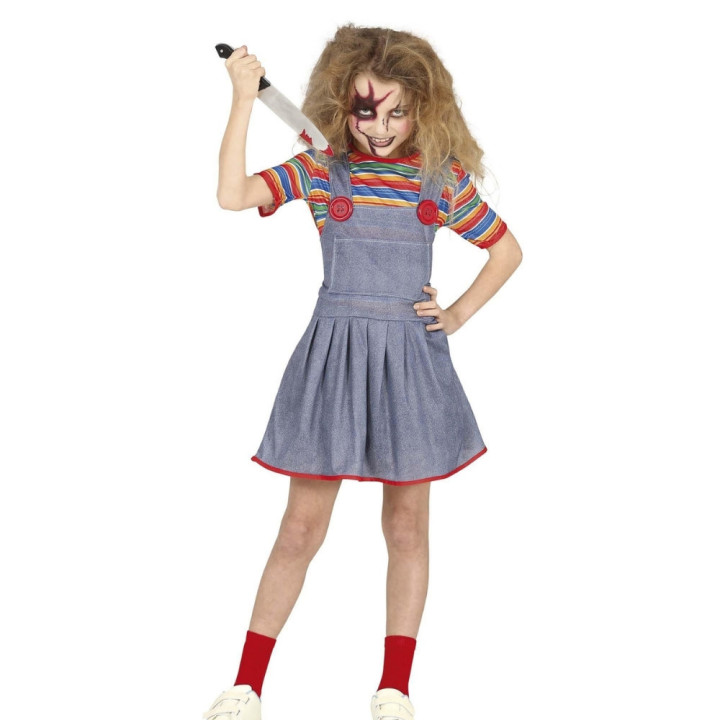 Costume poupée Chucky enfant fille - Déguisement Halloween