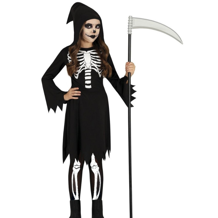 Costume robe squelette enfant fille - Déguisement Halloween
