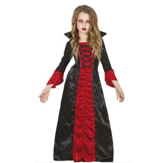 Costume vampiresse robe longue plissée enfant fille - Déguisement Halloween