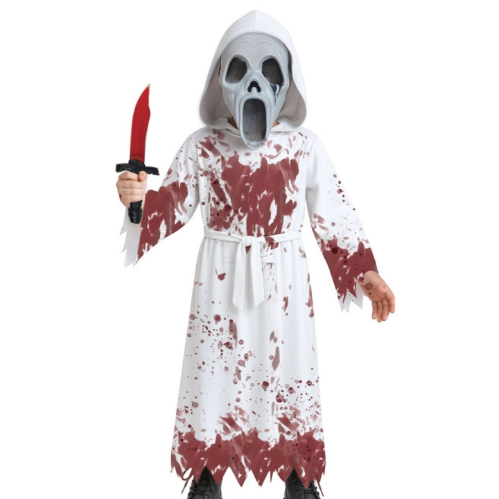 Costume fantôme blanc ensanglanté enfant garçon - Déguisement Halloween