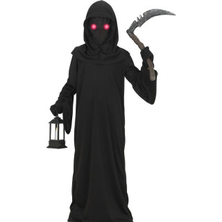 Costume fantôme noir yeux rouges enfant garçon - Déguisement Halloween