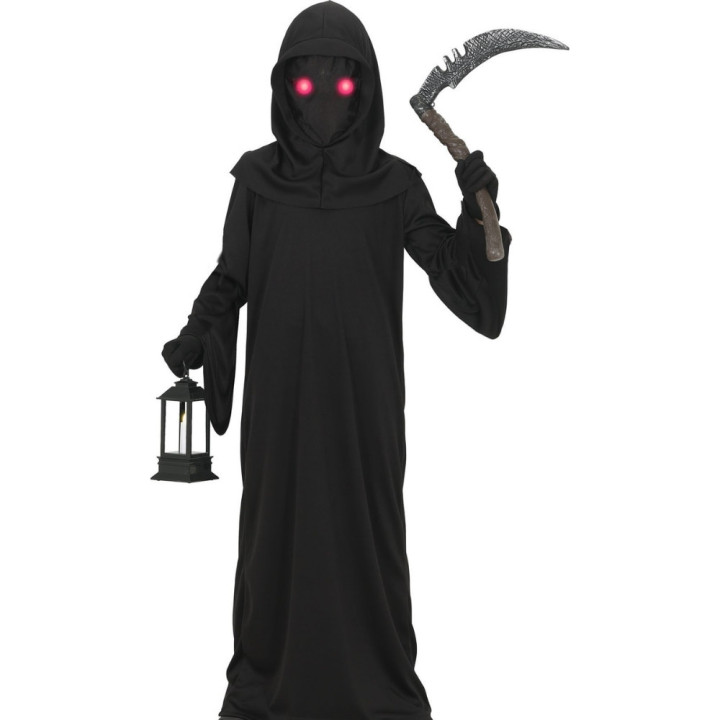 Costume fantôme noir yeux rouges enfant garçon - Déguisement Halloween