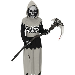 Costume faucheur squelette gris enfant garçon - Déguisement Halloween