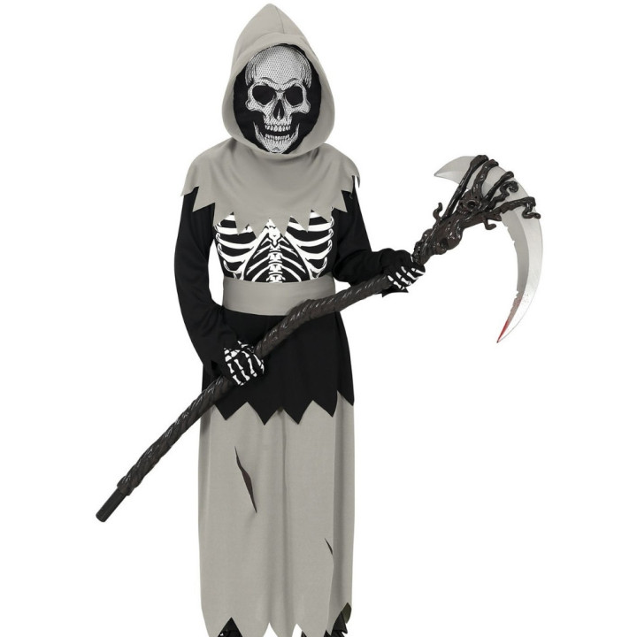 Costume faucheur squelette gris enfant garçon - Déguisement Halloween