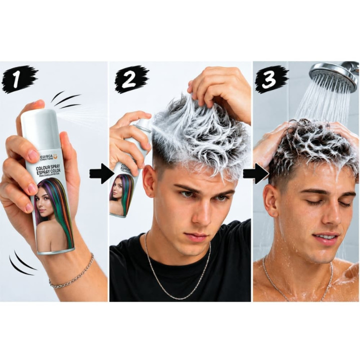 Laque colorée pour cheveux - Accessoire maquillage déguisement