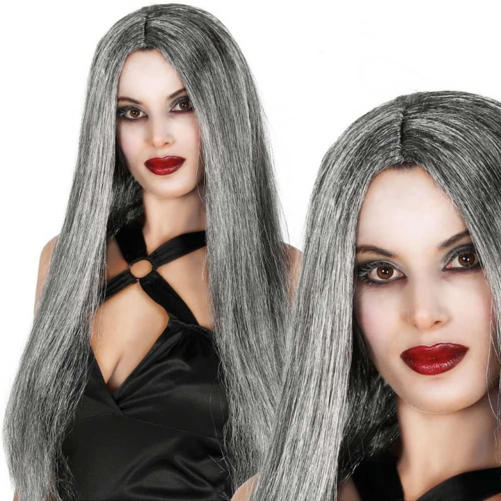 Perruque longue raide - Accessoire déguisement Halloween